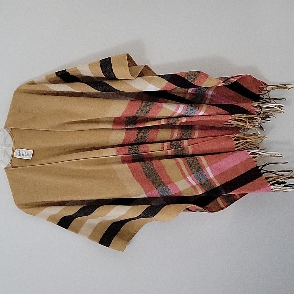 Woolrich Multicolor Poncho With Fringe, One Size